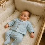 Conjunto Bebê 3 Peças Tricot Bordado Dino Azul